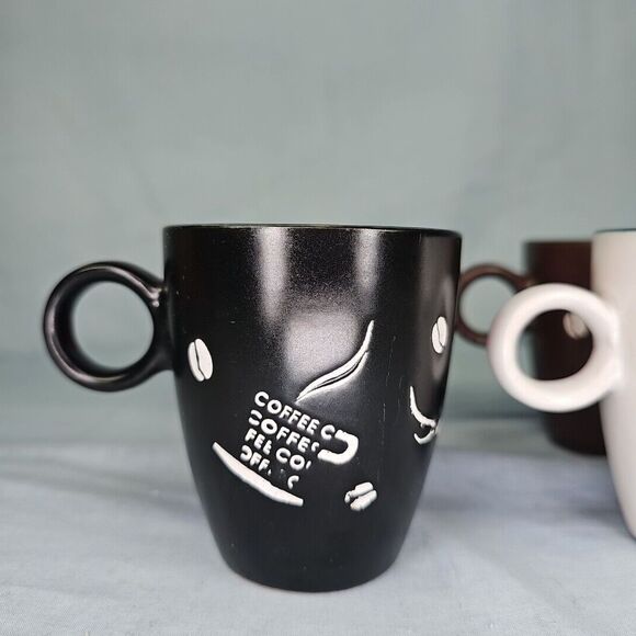 Espresso Coffee Cup Set of 4 Red Brown White Black NEW - Picture 10 of 16